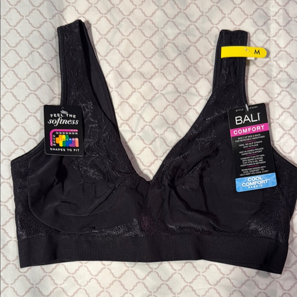 Bali Women's Black Lace Comfort Bra